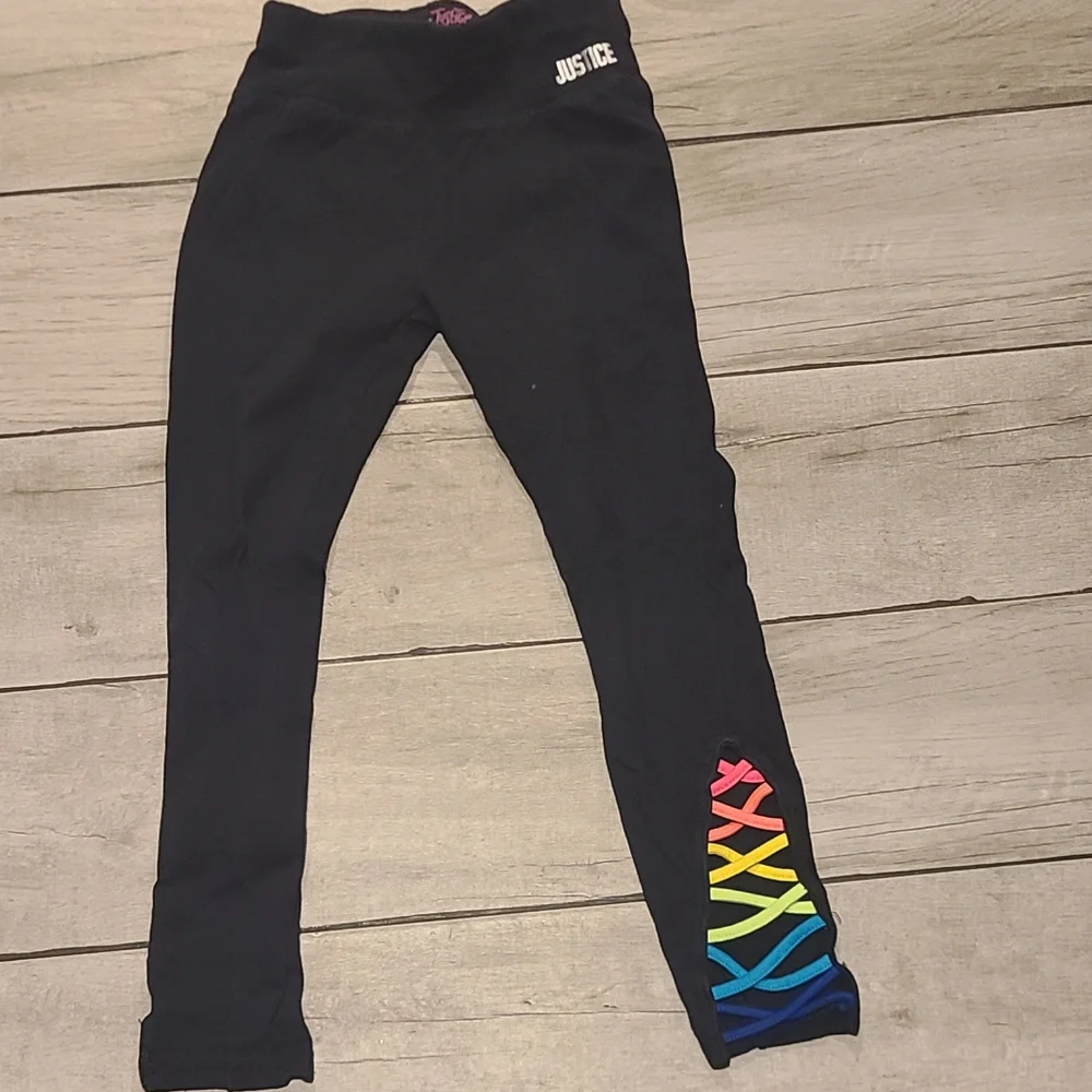 🍦 Justice Rainbow cross leggings🧋